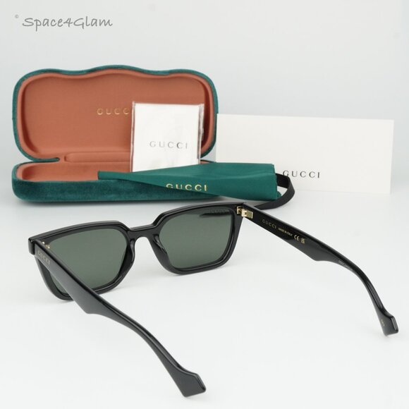 BRAND NEW Gucci GG1539S 001 Black Grey Unisex Rectangle Sunglasses GG 1539S - Picture 3 of 10